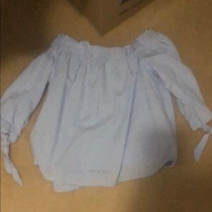 Blue and white checkered top